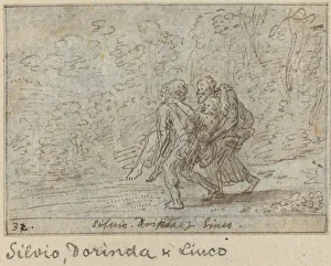Baur Johann Wilhelm Prints: Silvio, Dorinda and Linco, 1640. Creator: Johann Wilhelm Baur