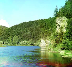 Colour Separation Negative Prints: On the Sim River, 1910. Creator: Sergey Mikhaylovich Prokudin-Gorsky