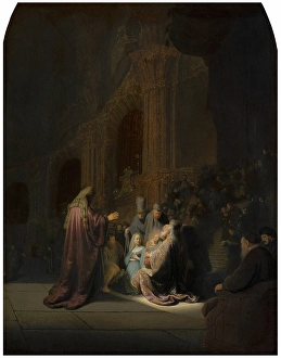 Lukes Gospel Prints: Simeon's Song of Praise, 1631. Creator: Rembrandt Harmensz van Rijn