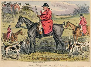 Hk Phiz Browne Prints: Simon Heavy - side and his Hounds, 1865. Artists: Hablot Knight Browne, John Leech