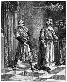 Simon De Prints: Simon de Montfort quarrelling with Henry III, 1257, (c1880)
