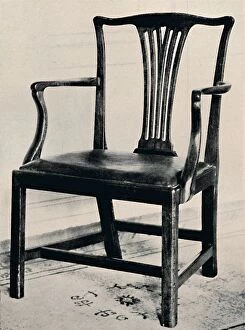 Polished Collection: Simple Chippendale Mahogany Arm-Chair with Rail Back and Movable Seat, mid 18th century, (1927)