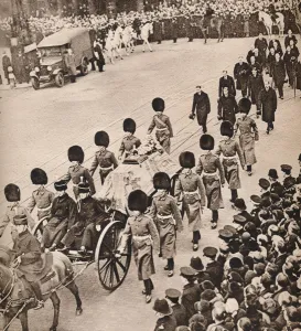 Simple Majesty: King Georges coffin, covered by the Royal Standard, 1936 Simple Majesty: King Georges coffin, covered by the Royal Standard, 1936