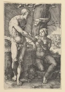Original Sin Prints: Sin of Adam and Eve, 1529. Creator: Lucas van Leyden