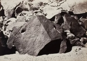 Inscriptions Prints: Sinaitic Inscriptions in Wadee El-Mukattab, 1860. Creator: Francis Frith