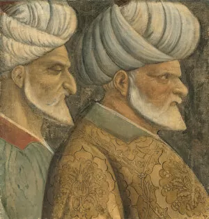 Tempera On Canvas Collection: Sinan the Jew and Haireddin Barbarossa, c. 1535. Creator: Unknown