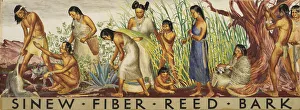 Fibre Prints: Sinew, Fiber, Reed, Bark (mural study), ca. 1933-1943. Creator: Unknown