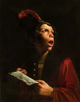 Scores Prints: A singer, 1650. Creator: Paolini, Pietro (1603-1682)