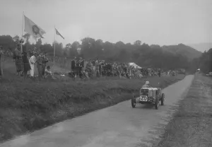 Singer competing in the Shelsley Walsh Hillclimb, Worcestershire, 1935. Artist: Bill Brunell