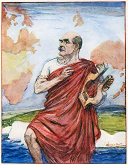 Punch Or The London Charivari Prints: The Singer of Empire, Rudyard Kipling, 1935