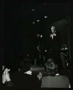 Keel Prints: Singer Howard Keel on stage at the Forum Theatre, Hatfield, Hertfordshire, 14 May 1983