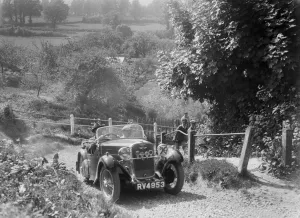 Ibberton Hill Prints: Singer open 2-seater taking part in a West Hants Light Car Club Trial