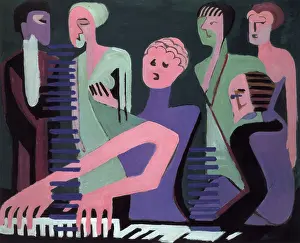 Kirchner Prints: Singer at the piano, 1930-1931. Creator: Kirchner, Ernst Ludwig (1880-1938)