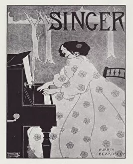 Candleholder Gallery: Singer Poster Design, 1895. Creator: Aubrey Beardsley