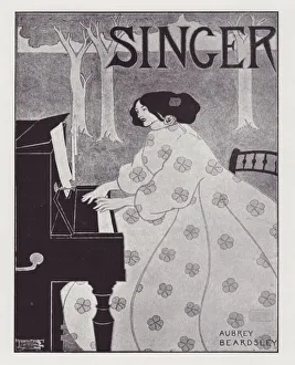 Upright Prints: Singer Poster Design, 1895. Creator: Aubrey Beardsley