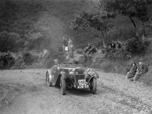 Uphill Climb Prints: Singer sports 2-seater at the Mid Surrey AC Barnstaple Trial, Beggars Roost, Devon, 1934