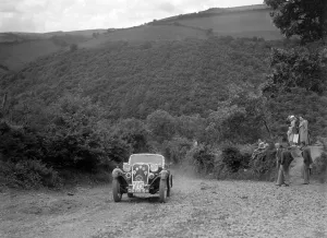 Uphill Climb Prints: Singer sports competing in the Mid Surrey AC Barnstaple Trial, Beggars Roost, Devon, 1934