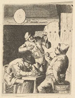Singer Standing Between Two Smokers, 1610-85. Creator: Unknown