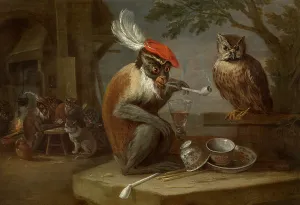 Flirting Prints: Singerie, c1640-1690. Creator: David Teniers II