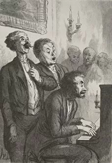 Honoredaumier Gallery: The Singers: The Singers in the Salon. Creator: Honore Daumier (French, 1808-1879)