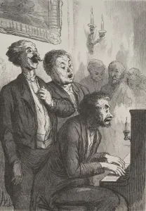 Honoredaumier French Prints: The Singers: The Singers in the Salon. Creator: Honore Daumier (French, 1808-1879)