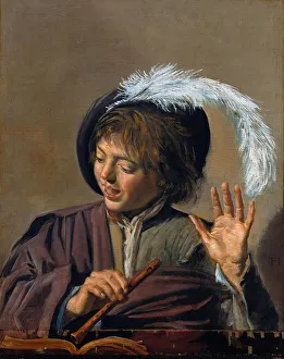 Singing Boy with Flute, c. 1623. Artist: Hals, Frans I (1581-1666)