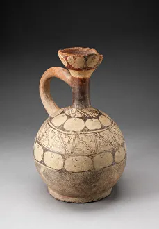 Mochica Prints: Single-Handled Jar with Geometric Motifs, 100 B. C. / A. D. 500. Creator: Unknown