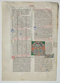 Single Leaf from a Decretum by Gratian: Decorated Initial Q[uidam habens filium obtulit]