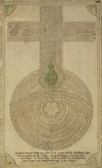 Single Leaf with Lutheran Devotional Design, 1752. Creator: Johann Leonhard Tauber