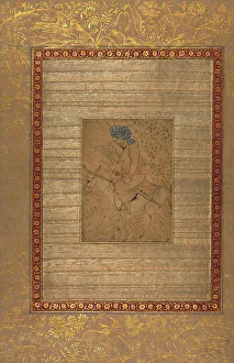 Single Leaf of a Man on a Donkey, early 11th century AH/AD 17th century. Creator: Unknown