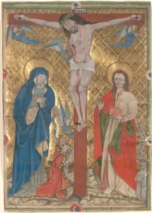 And Gold On Vellum Prints: Single Leaf from a Missal: The Crucifixion, c. 1480. Creator: Unknown