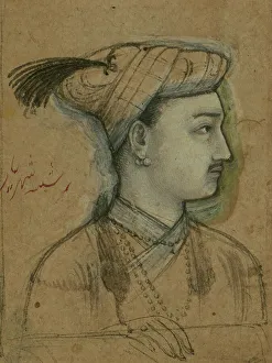 Perso Arabic Prints: Single Leaf of a Portrait of Shahriyar, 11th century AH/AD 17th century. Creator: Unknown