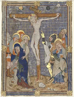 And Gold On Parchment Prints: Single Miniature Excised from a Missal: The Crucifiction, c. 1385-1390. Creator: Unknown