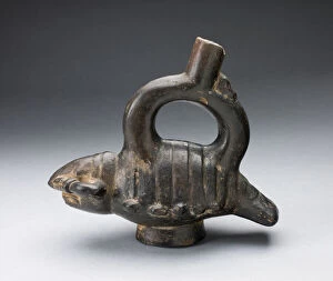 Chimu Gallery: Single Spout Blackware Vessel in the Form of a Crayfish, A.D. 1000 / 1400. Creator: Unknown