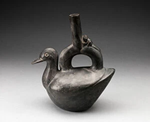 Single Spout Blackware Vessel in the Form of a Duck, A.D. 1000 / 1400. Creator: Unknown