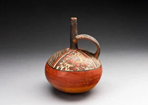 Ancient Site Gallery: Single-Spout Vessel Depicting an Abstracted Figure and Net Pattern, 180 B.C. / A.D. 500