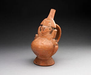 Cheerful Gallery: Single Spout Vessel with Molded Abstract Figure, A.D. 1000 / 1476. Creator: Unknown