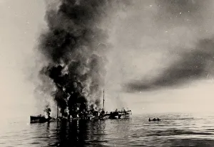 The sinking of icebreaker Alexander Sibiryakov by German cruiser Admiral Scheer on 25 The sinking of icebreaker Alexander Sibiryakov by German cruiser Admiral Scheer on 25