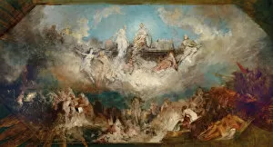 Viking Gallery: The sinking of the Nibelung treasure in the Rhine, ca. 1883