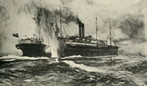 Liner Gallery: The sinking of the SS Arabic, First World War, 19 August 1915, (c1920). Creator: Unknown