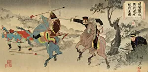 Meiji Era Collection: Sino-Japanese War: Two Generals at the Battle of Fenghuangcheng (Nisshin gekisen ryosho)