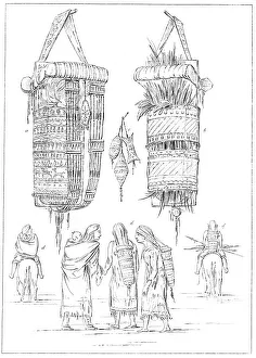 Baby Carrier Prints: A Sioux Cradle and Modes of Carrying Their Children, 1841. Artist: Myers and Co
