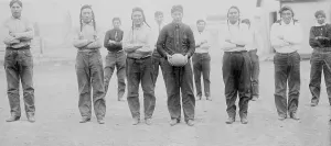 American Football Prints: Sioux football team, between c1910 and c1915. Creator: Bain News Service