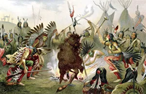 Psychology Prints: Sioux war dance, 1888