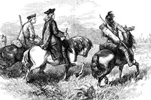 Images Dated 7th January 2009: Sir Alexander Cuming on his way to visit the Cherokees, South Carolina, c1730 (c1880)