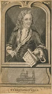 Sir Christopher Wren Collection: Sir Christopher Wren, (mid 18th century). Creator: B Cole