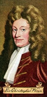 Sir Godfrey Gallery: Sir Christopher Wren, taken from a series of cigarette cards, 1935