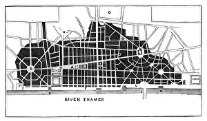 Rebuilding Prints: Sir Christopher Wrens plan for rebuilding London after the Great Fire 1666 (c1902)