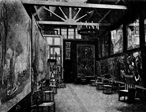 Burne Jones Edward Prints: Sir E. Burne-Jones's studio, 1895