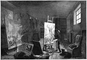 Landseer Gallery: Sir Edwin Landseers (1802-1973) studio, Brighton, East Sussex, 1874